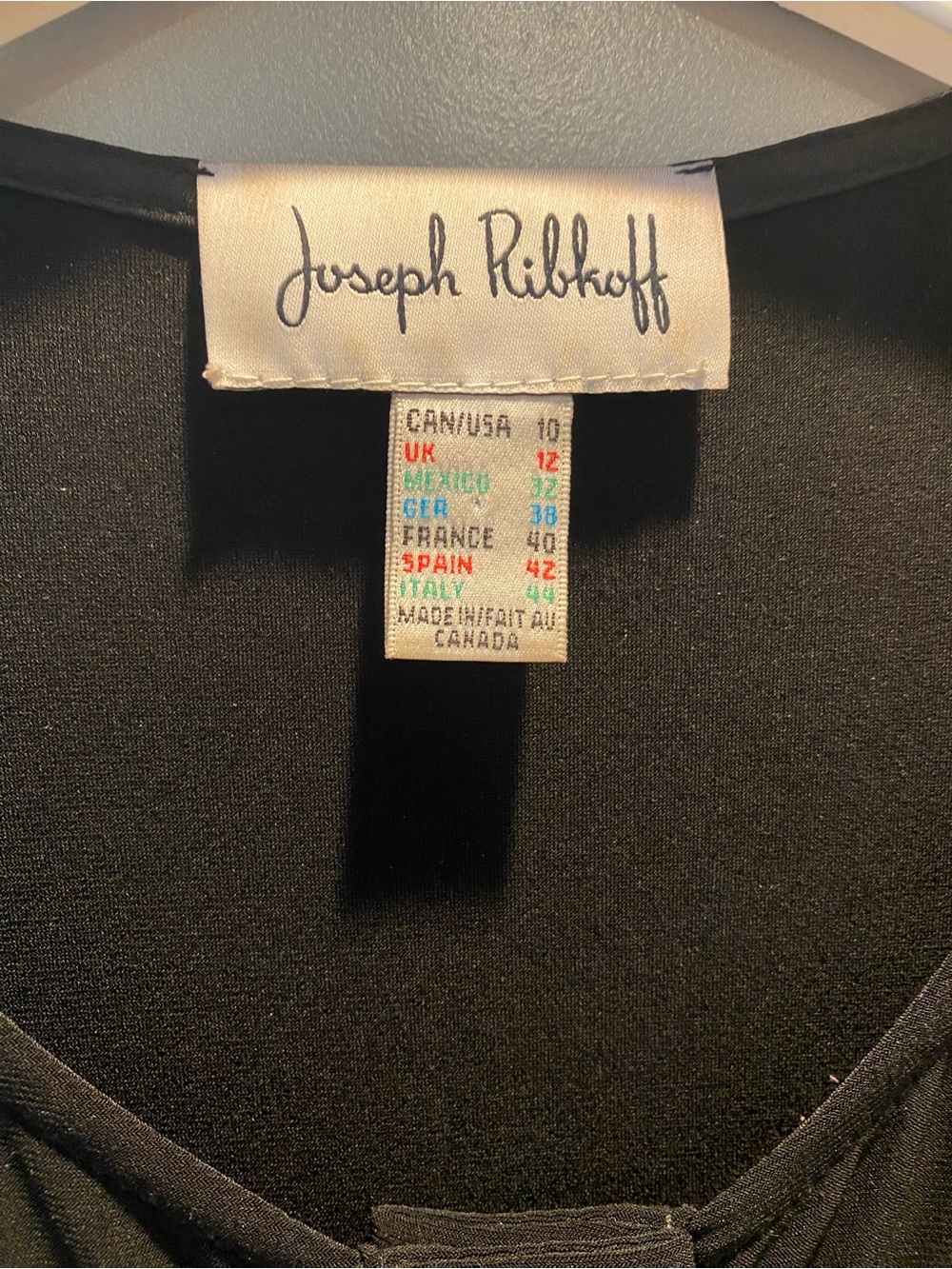 Joseph Ribkoff Black Short sleeve Tunic Dress With Grommets Size 10 - Picture 5 of 6